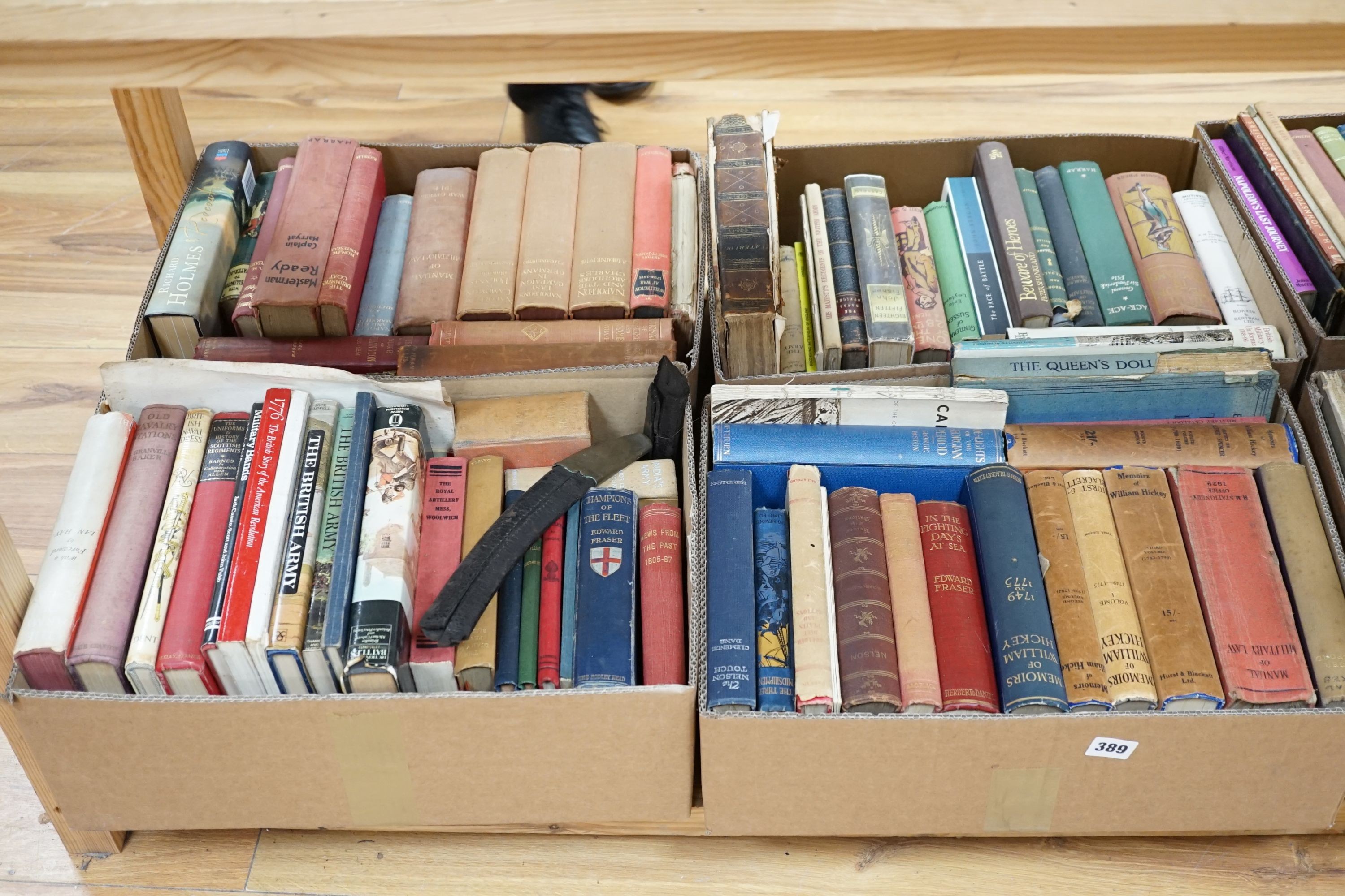 Baring-Gould, S The life of Napoleon Bonaparte, 4 to, red cloth gilt, Methuen, Co.London, 1897 and 6 boxes of books relating to Military history